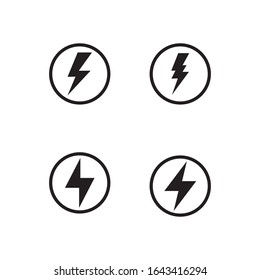 Lightning electric power icon in circle vector isolated
