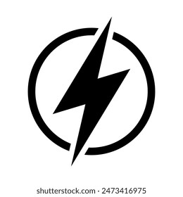 Lightning, electric power icon. Energy and thunder electricity symbol. Lightning bolt sign in the circle.