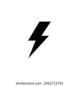 Lightning, electric power icon. Simple solid style. Thunder electricity, flash bolt, speed, thunderbolt, blitz, energy concept. Silhouette, glyph symbol. Vector illustration isolated.