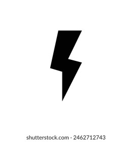 Lightning, electric power icon. Simple solid style. Thunder electricity, flash bolt, speed, thunderbolt, blitz, energy concept. Silhouette, glyph symbol. Vector illustration isolated.