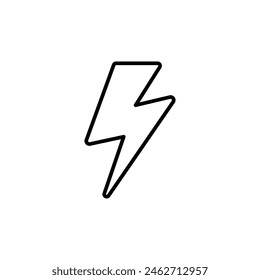 Lightning, electric power icon. Simple outline style. Thunder electricity, flash bolt, speed, thunderbolt, blitz, energy concept. Thin line symbol. Vector illustration isolated.