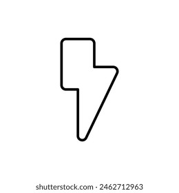 Lightning, electric power icon. Simple outline style. Thunder electricity, flash bolt, speed, thunderbolt, blitz, energy concept. Thin line symbol. Vector illustration isolated.