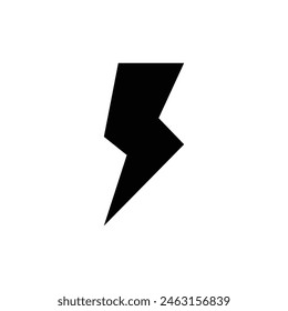 Lightning, electric power icon. Simple solid style. Thunder electricity, flash bolt, speed, thunderbolt, blitz, energy concept. Silhouette, glyph symbol. Vector illustration isolated.