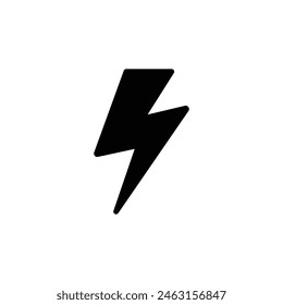 Lightning, electric power icon. Simple solid style. Thunder electricity, flash bolt, speed, thunderbolt, blitz, energy concept. Silhouette, glyph symbol. Vector illustration isolated.
