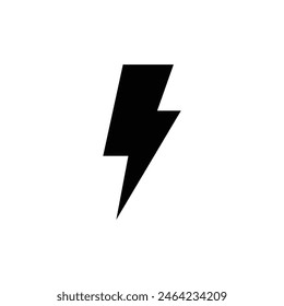 Lightning, electric power icon. Simple solid style. Thunder electricity, flash bolt, speed, thunderbolt, blitz, energy concept. Silhouette, glyph symbol. Vector illustration isolated.
