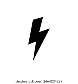 Lightning, electric power icon. Simple solid style. Thunder electricity, flash bolt, speed, thunderbolt, blitz, energy concept. Silhouette, glyph symbol. Vector illustration isolated.
