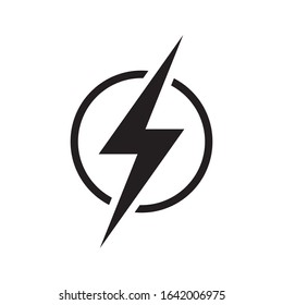 Lightning electric power icon vector