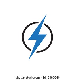 Lightning electric power icon vector isolated