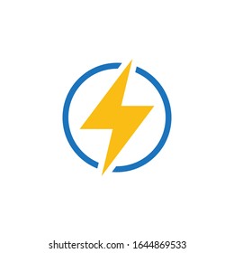 Lightning electric power icon vector isolated