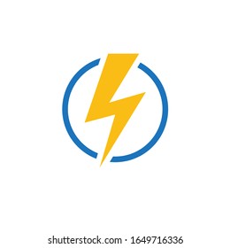 Lightning electric power icon vector illustration isolated on white background