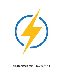 Lightning electric power icon vector illustration isolated on white background