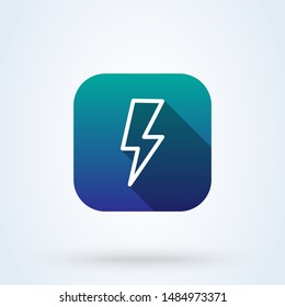 Lightning, electric power. outline Simple vector modern icon design illustration.
