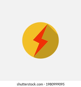 Lightning, electric power. Vector Energy and thunder icon on white background