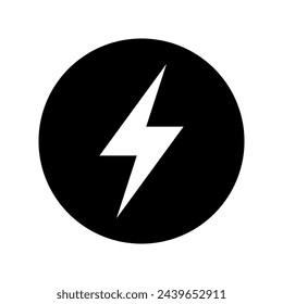 Lightning, electric power vector icon. Energy and thunder electricity symbol. Lightning bolt sign in the circle.