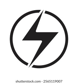 Lightning, electric power vector icon