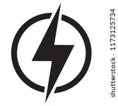 Lightning, electric power vector logo design element. Energy and thunder electricity symbol concept. Lightning bolt sign in the circle. Power fast speed logotype