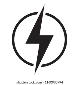 Blitze, elektrische Leistung, Vektorlogo Design Element. Konzept für Energie und Donner-Elektrizität-Symbol. Blitzbolzen im Kreis.