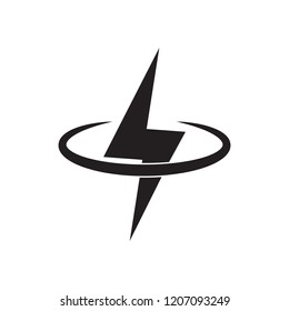 Lightning, electric power vector logo design element. Energy and thunder electricity symbol concept. Lightning bolt sign in the circle.