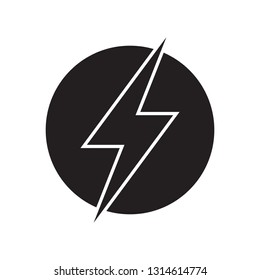 Lightning, electric power vector logo design element. Energy and thunder electricity symbol concept. Lightning bolt sign in the circle. Power fast speed logotype