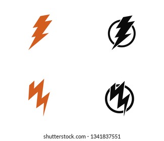 Lightning, electric power vector logo design element. Energy and thunder electricity symbol concept.