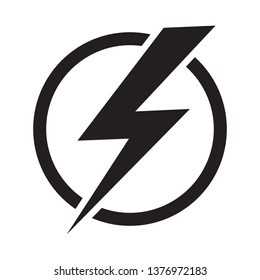 Lightning, electric power vector logo design element. Energy and thunder electricity symbol concept. Lightning bolt sign in the circle. Power fast speed logotype - Shutterstock ID 1376972183