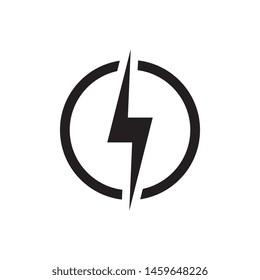 Lightning, electric power vector logo design element. Energy and thunder electricity symbol concept. Lightning bolt sign in the circle. Power fast speed logotype