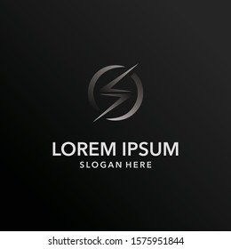 Lightning, electric power vector logo design element. Energy and thunder electricity symbol concept. Lightning bolt sign in the circle. Flash vector emblem template.