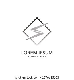 Lightning, electric power vector logo design element. Energy and thunder electricity symbol concept. Lightning bolt sign in the circle. Flash vector emblem template.