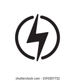 Lightning, electric power vector logo design element. Energy and thunder electricity symbol concept. Lightning bolt sign in the circle. Power fast speed logotype