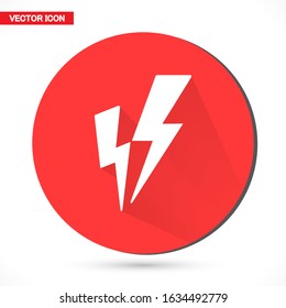 Lightning, electric power vector logo design element. Energy and thunder electricity symbol concept. Lightning bolt sign in the circle. Splash vector emblem template.