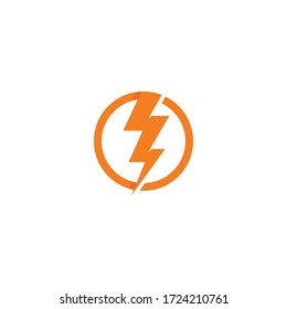 Lightning, electric power vector logo design element. Energy and thunder electricity 
