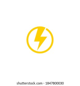 Lightning, electric power vector logo design element. Energy and thunder electricity 