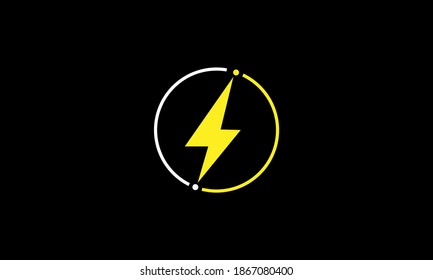 Lightning, electric power vector logo design element. Flash vector emblem template. Power fast speed logotype