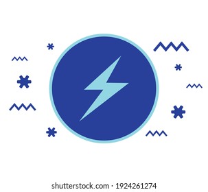 Lightning, electric power vector logo design element. Energy and thunder electricity symbol concept. Lightning sign in circle. Flash vector emblem template. Power fast speed
