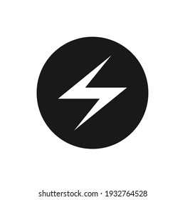 Blitze, elektrische Leistung, Vektorlogo Design Element. Konzept für Energie und Donner-Elektrizität-Symbol. Blitzmarkierung im Kreis. Schnelldrehzahllogotyp