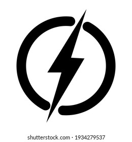 Lightning, electric power vector logo design element. Energy and thunder electricity symbol concept. Lightning mark on circle. Flash vector emblem template. Fast speed power logotype