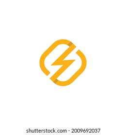 Lightning, electric power vector logo design element. Energy and thunder electricity 