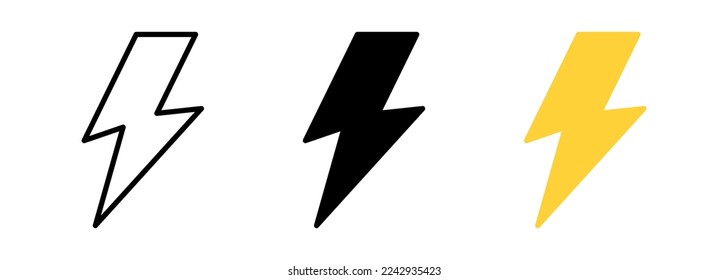 Lightning, electric power vector logo design element. Energy and thunder electricity symbol concept. Flash bolt sign in the circle. Flash vector emblem template. Power fast speed
