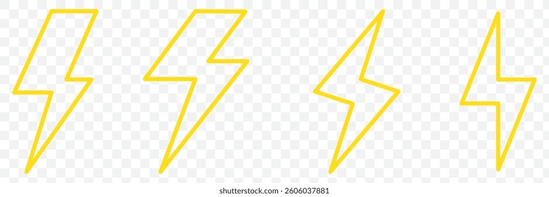 Lightning, electric power vector logo design element. Energy and thunder electricity symbol concept. Lightning bolt sign in the circle. Flash vector emblem template. Power fast speed logotype. EPS 10.