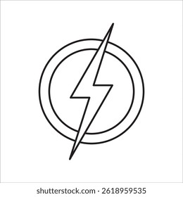 Lightning, electric power vector logo design element. Energy and thunder electricity symbol concept. Flash bolt sign in the circle. Flash vector emblem template. Power fast speed 