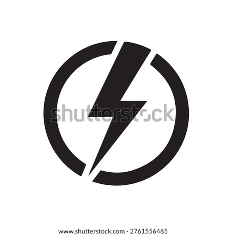 Lightning, electric power vector logo design element. Energy and thunder electricity symbol concept. Lightning bolt sign in the circle. Power fast speed logotype