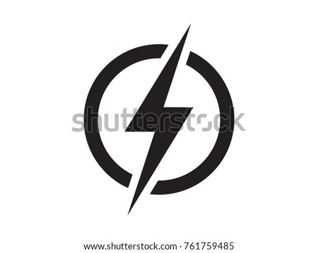 Lightning, electric power vector logo design element. Energy and thunder electricity symbol concept. Lightning bolt sign in the circle. Flash vector emblem template. Power fast speed logotype