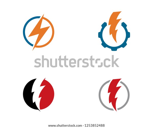 Lightning Electric Power Vector Logo Design Technology Stock Image