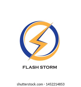 lightning, Electric, thunder, logo design template - Vector
