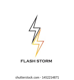 lightning, Electric, thunder, logo design template - Vector
