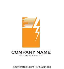 lightning, Electric, thunder, logo design template - Vector
