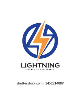 lightning, Electric, thunder, logo design template - Vector
