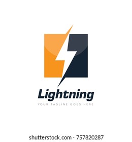 lightning, electric, thunder, logo design template