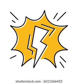 lightning electricity color icon vector. lightning electricity sign. isolated symbol illustration