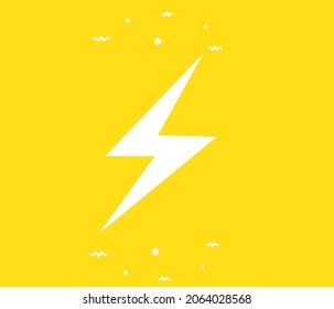 lightning and electricity icon. editable vector.

